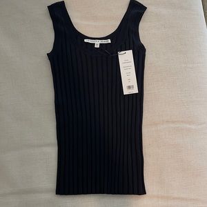 Black ribbed tank